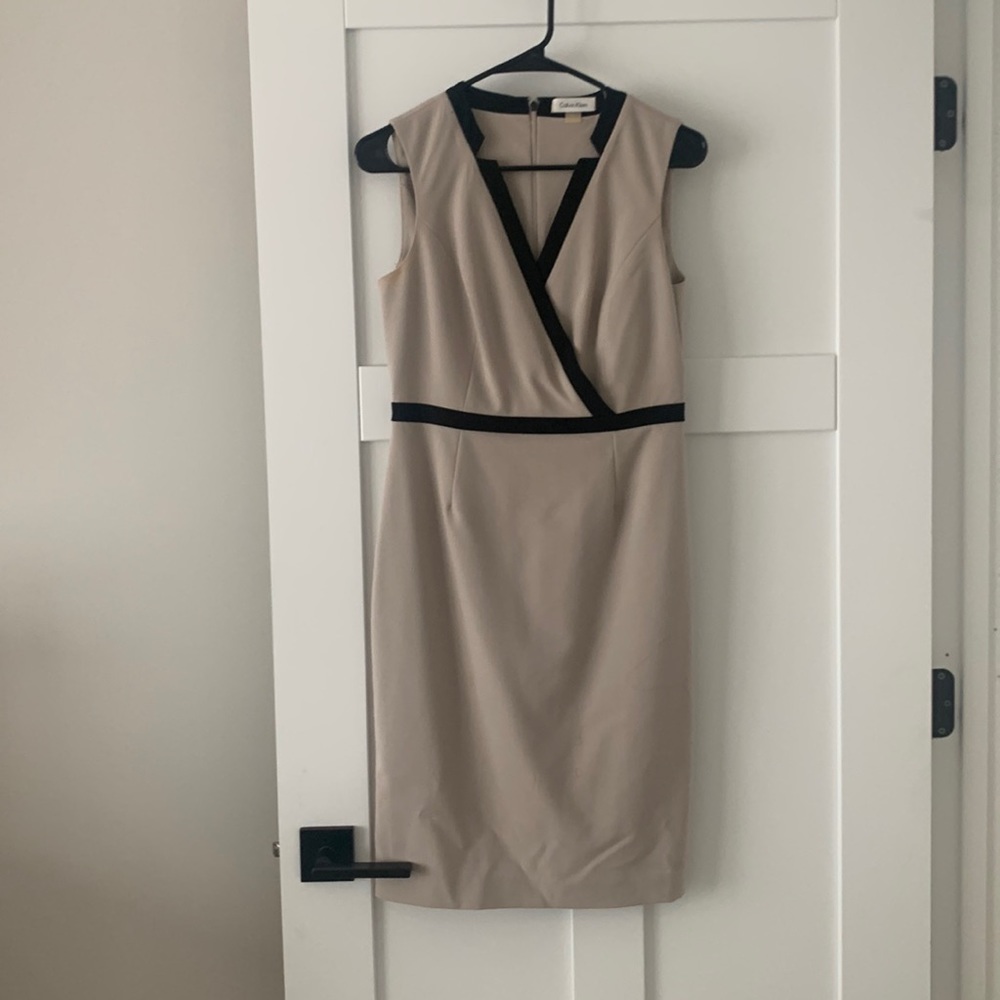 Calvin Klein black and cream dress